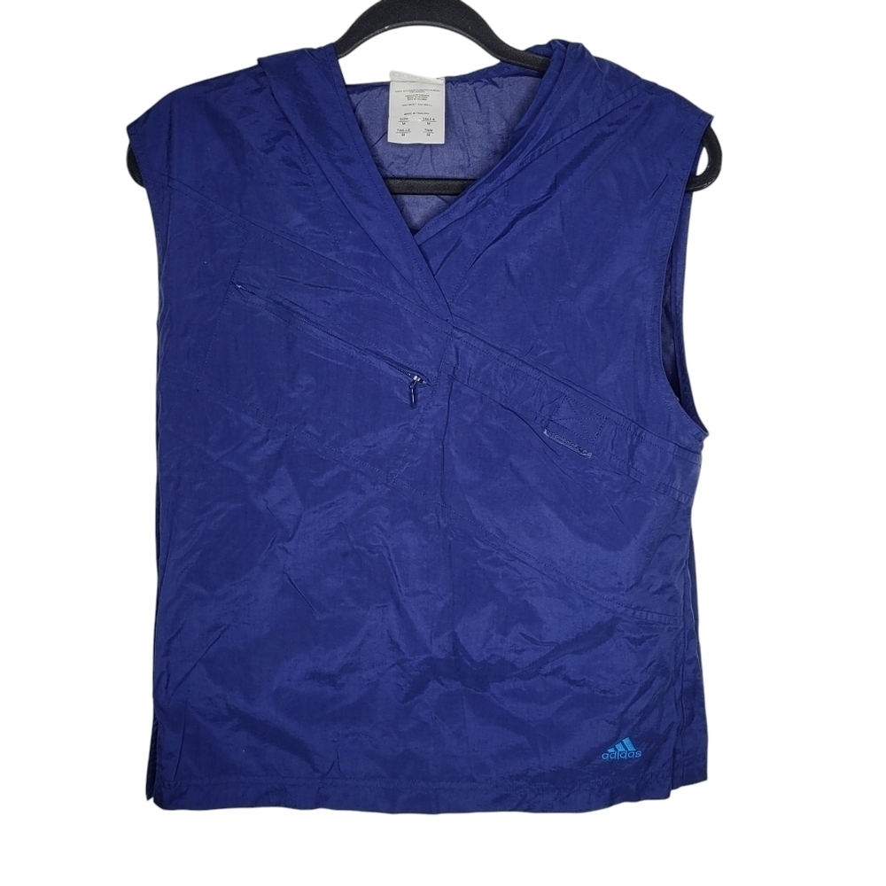 Vintage 90s Adidas Lightweight Vest Jacket in Blue Size Medium